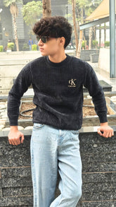 Mens  imported CK velvet sweater